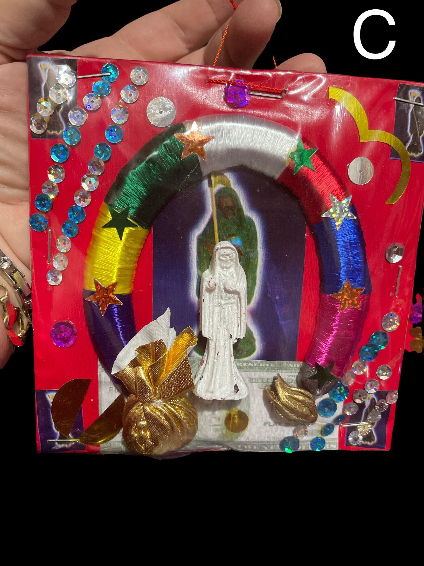 Powerful Santa Muerte Horseshoe Prayer Hangings - Invite Protection, Prosperity, and Luck into your Life! - Image 2