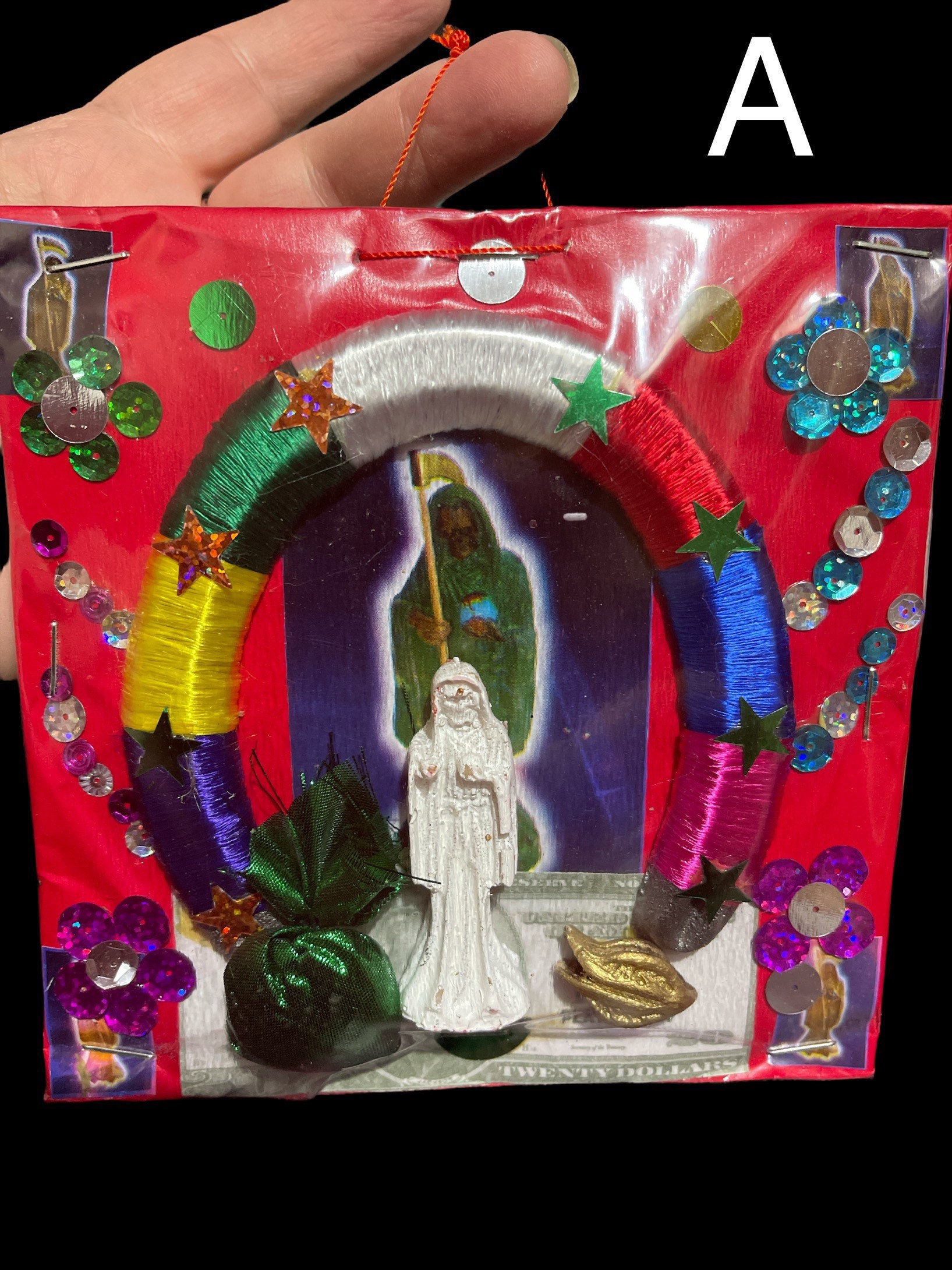 Powerful Santa Muerte Horseshoe Prayer Hangings - Invite Protection, Prosperity, and Luck into your Life! - Image 4