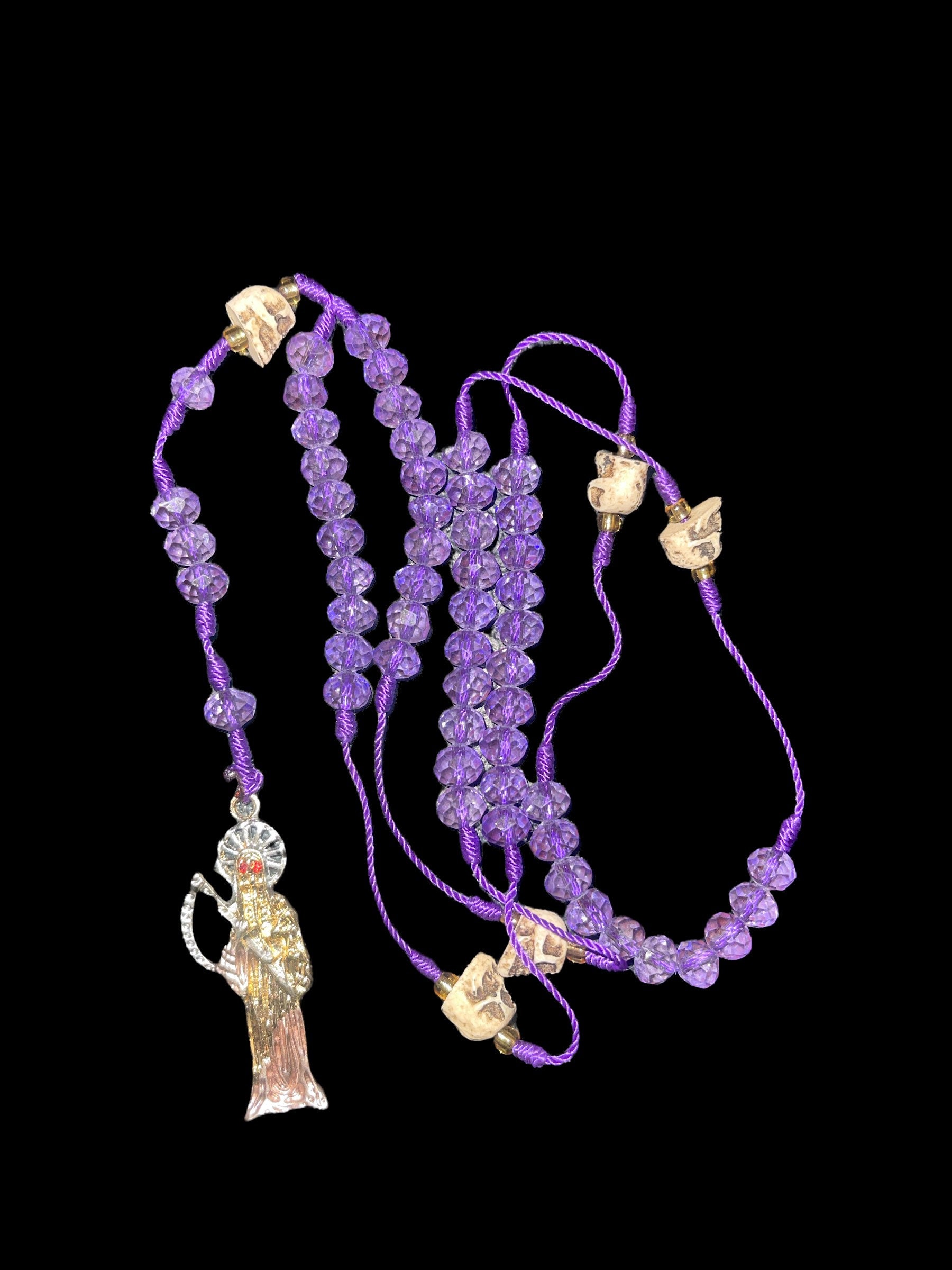 Santa Muerte Prayer Beads: Limited Quantity - Vibrant Colors, 12-13 Inches Long - Image 5