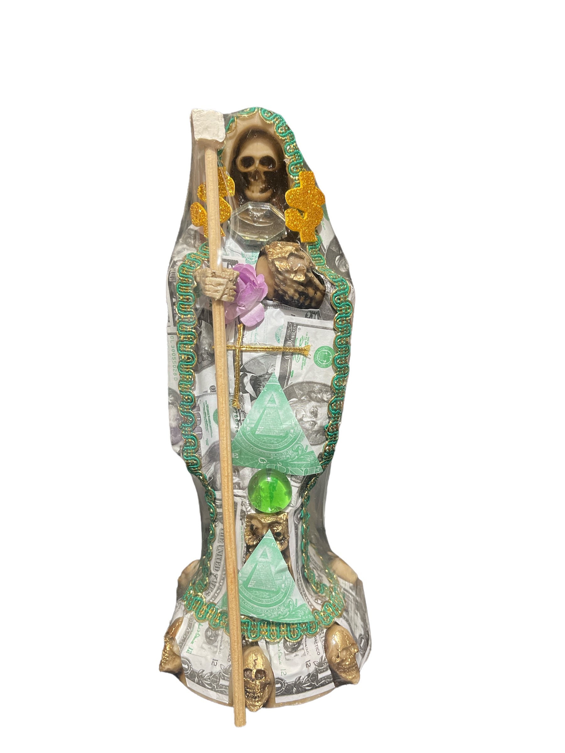 Sacred Santa Muerte Money Statue - 13 Tall, Fixed and Blessed for Abundance and Fortune - Image 2