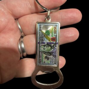 Lucky Charm Keychain: Money Drawing and Bottle Opener Combo