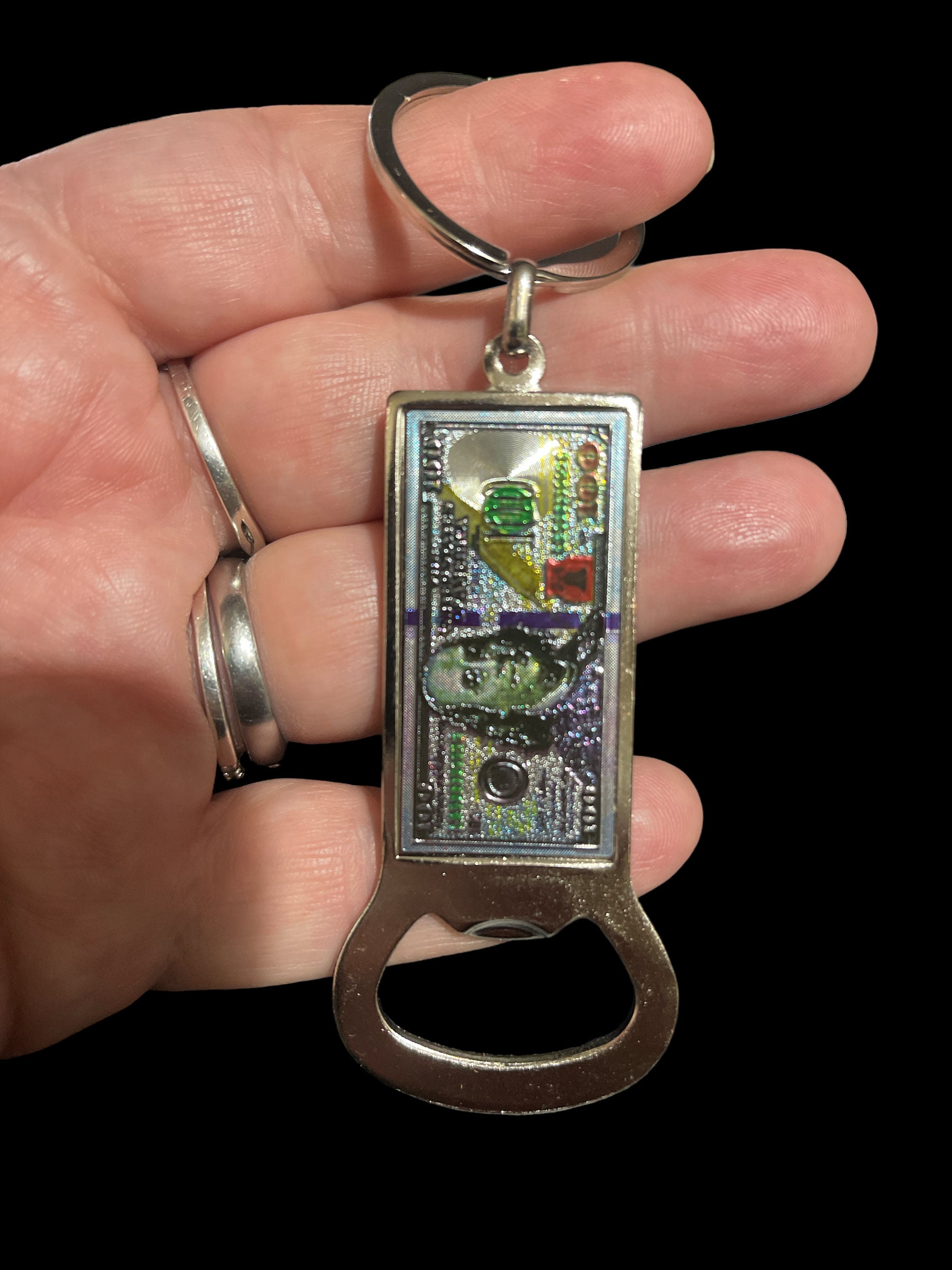 Lucky Charm Keychain: Money Drawing and Bottle Opener Combo