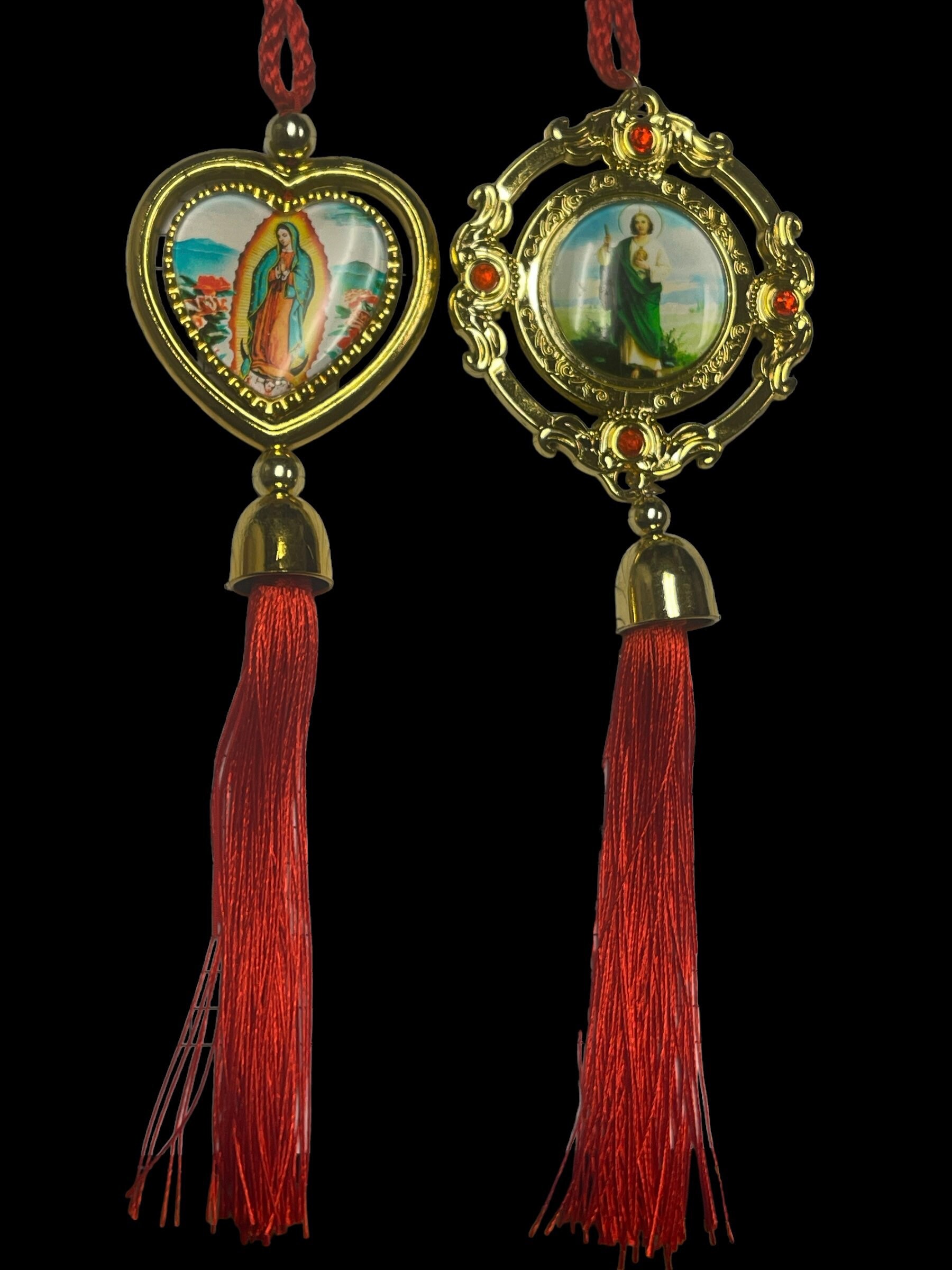 Powerful Blessed Protection Amulet: Choose Virgin Guadalupe or St. Jude for Car or Home Security (Large)