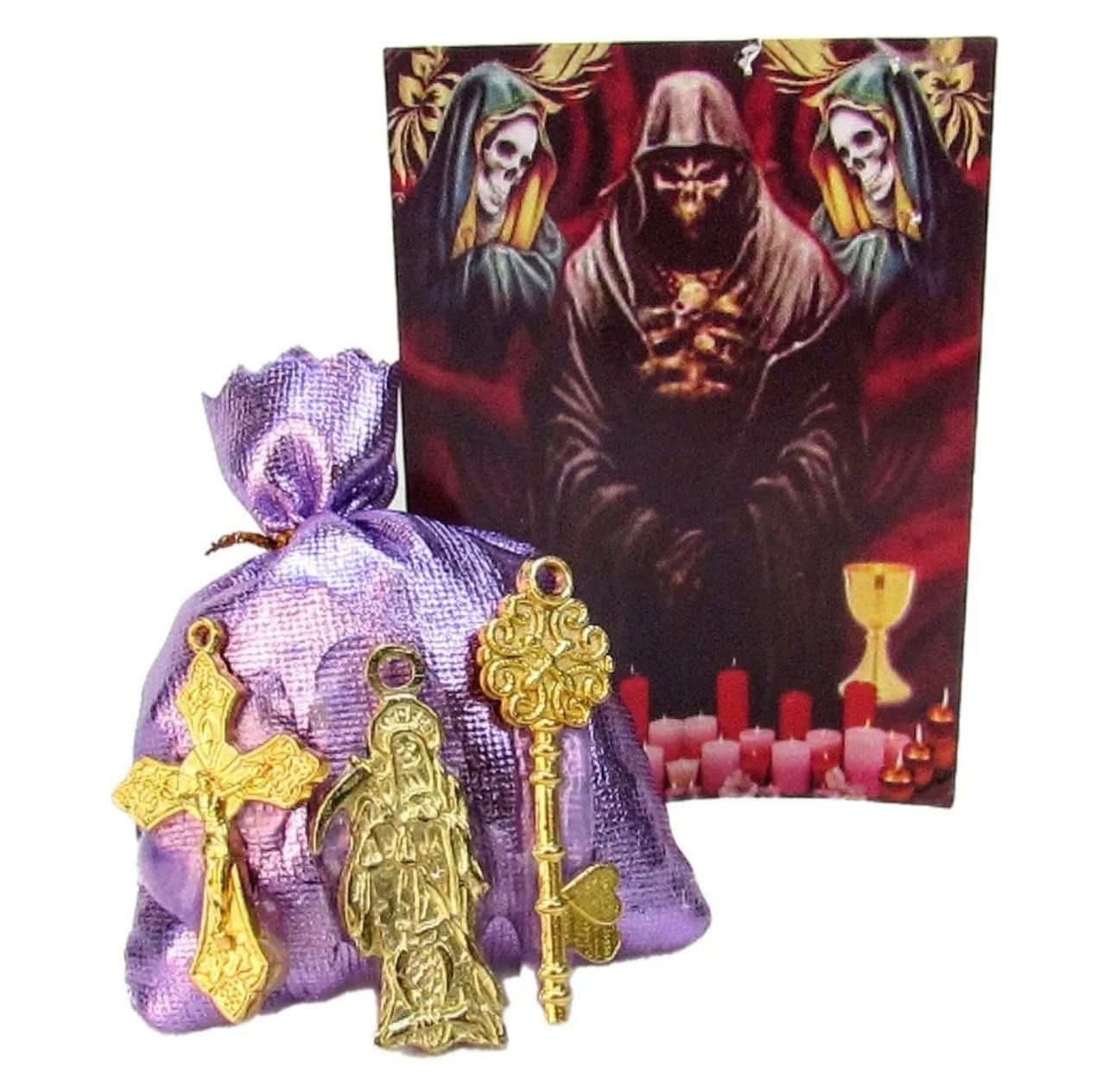 Sacred and Powerful: Blessed Holy Death Amulet with Cross of Caravaca - Protective Talisman