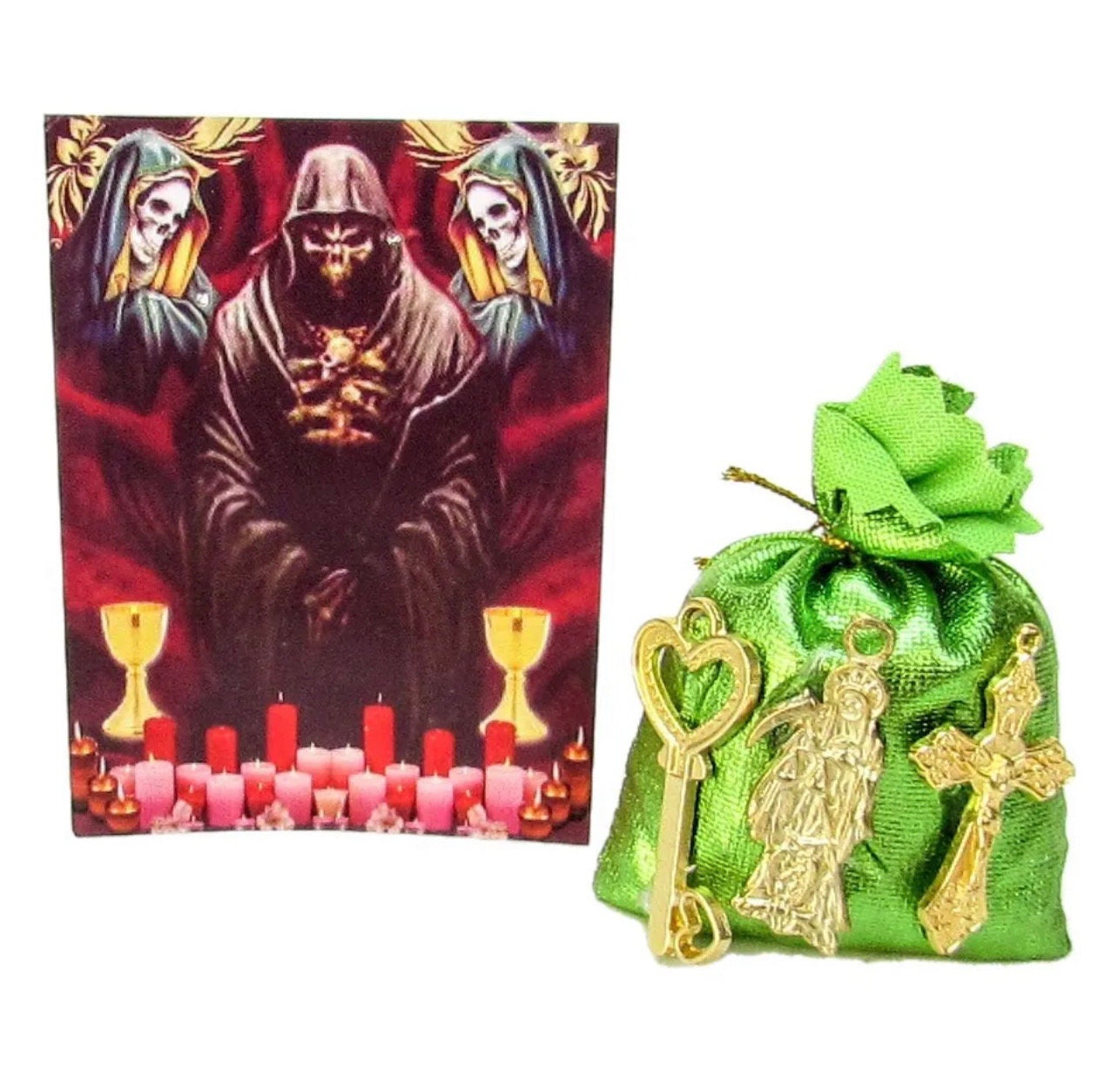 Sacred and Powerful: Blessed Holy Death Amulet with Cross of Caravaca - Protective Talisman - Image 3