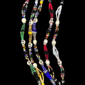 Handcrafted Santa Muerte Triple Strand Beaded Bracelet