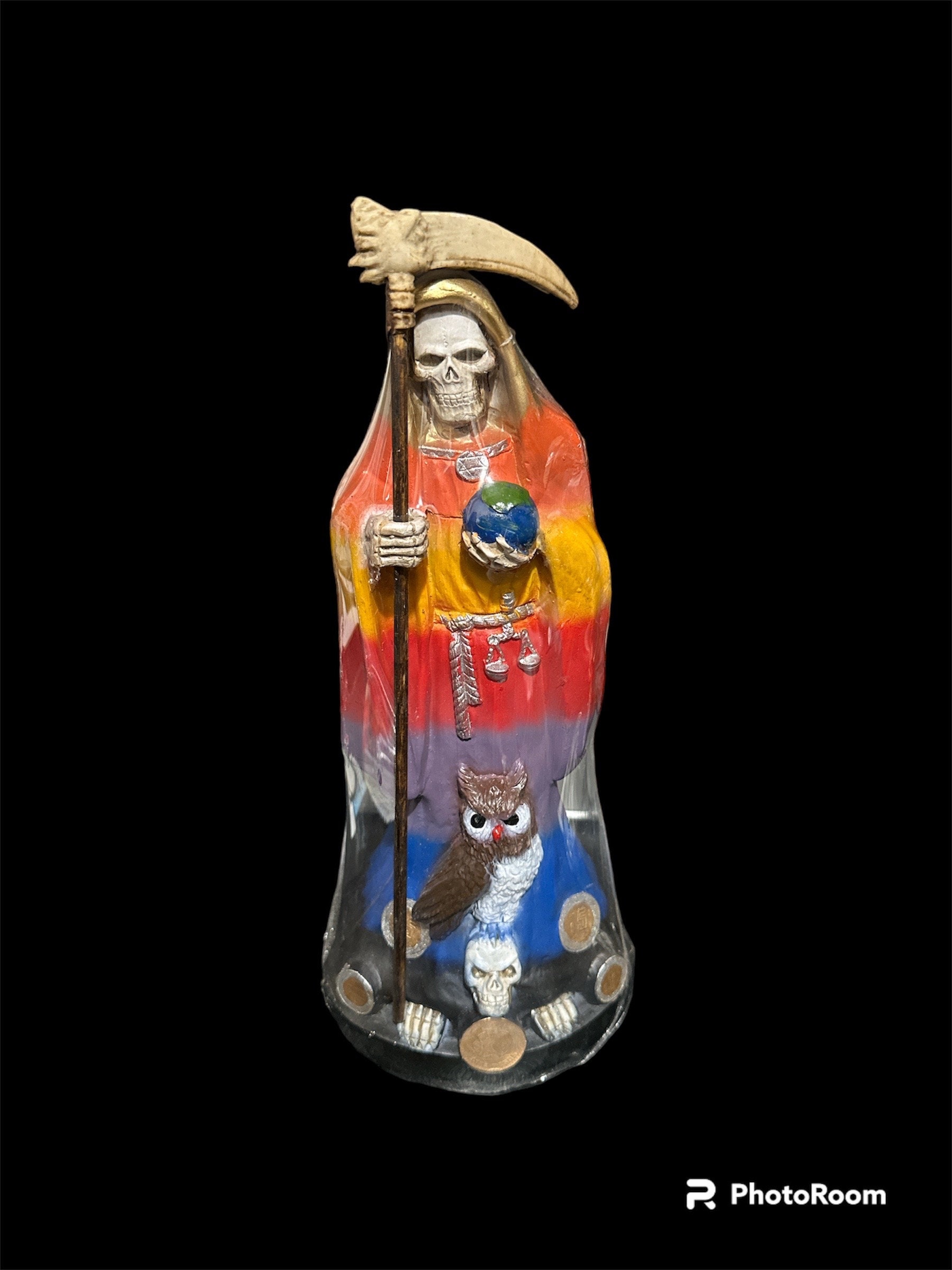 Sacred Santa Muerte Money Statue - 13 Tall, Fixed and Blessed for Abundance and Fortune