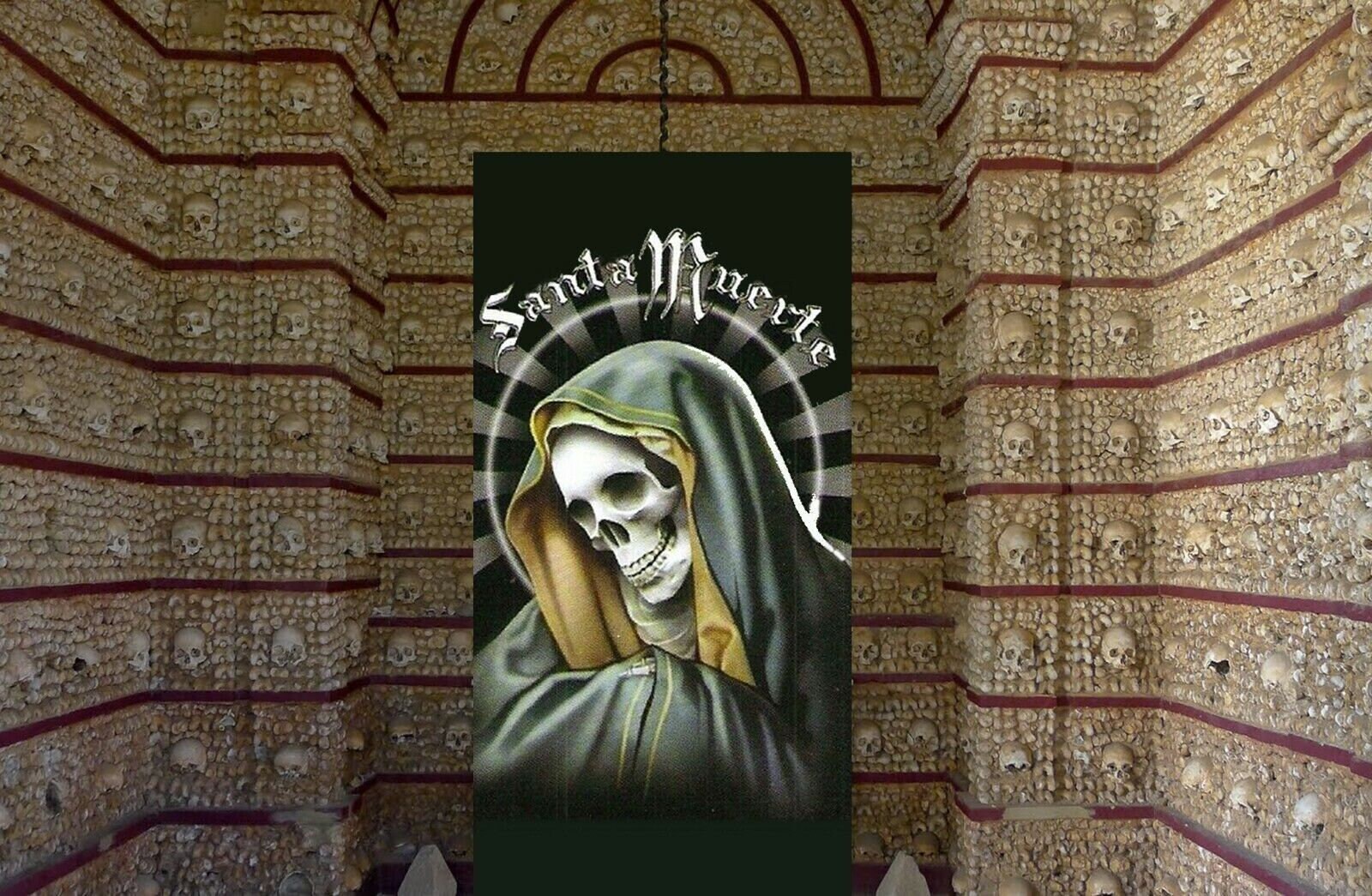 Santa Muerte Saint Death with Capela de Ossos - Powerful Protection and Healing Image