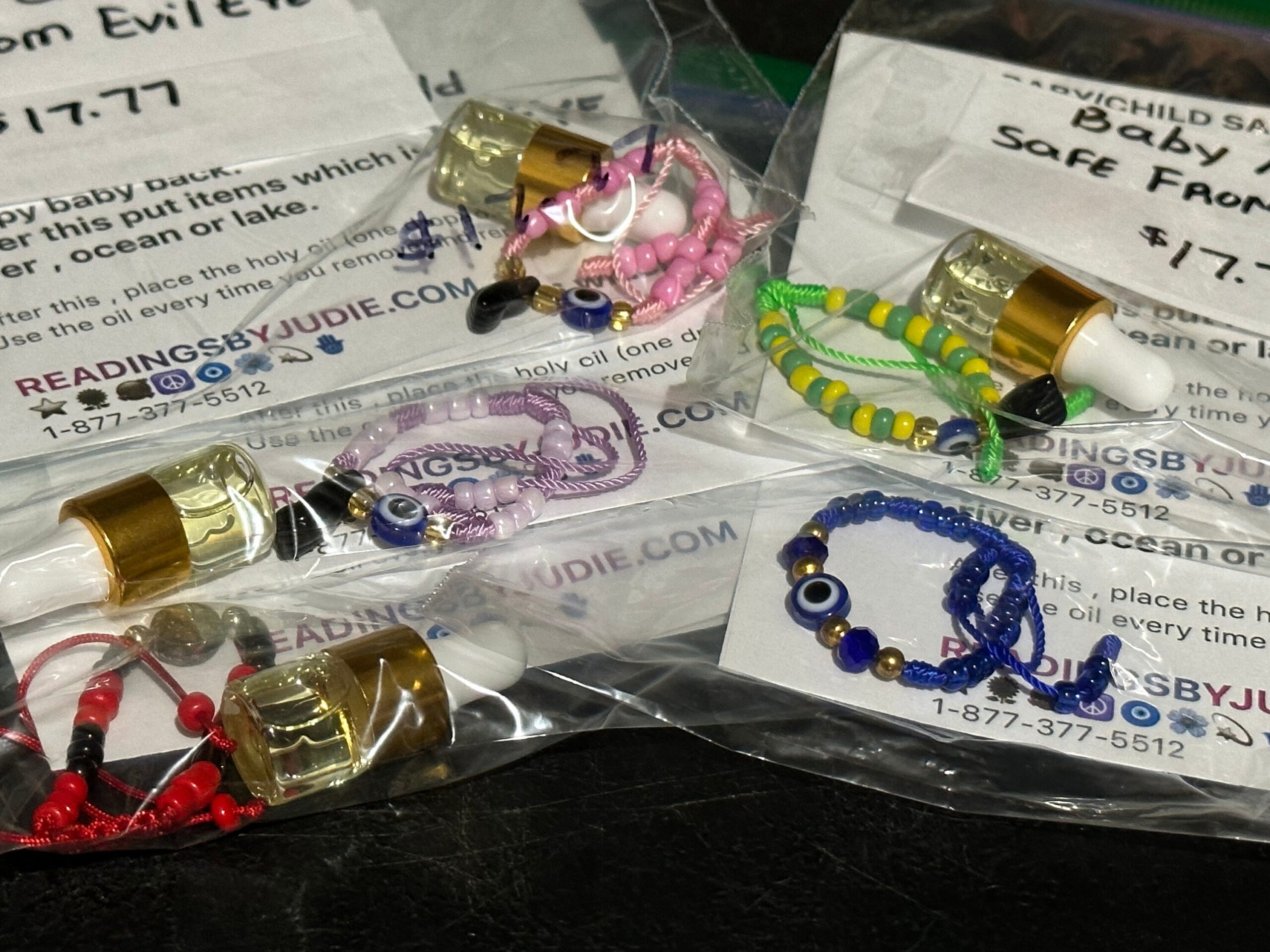 Ward Off the Evil Eye: Effective Baby/Child Bracelet Set with Oil, Ritual, and Blessings by Minister Judie Burroughs