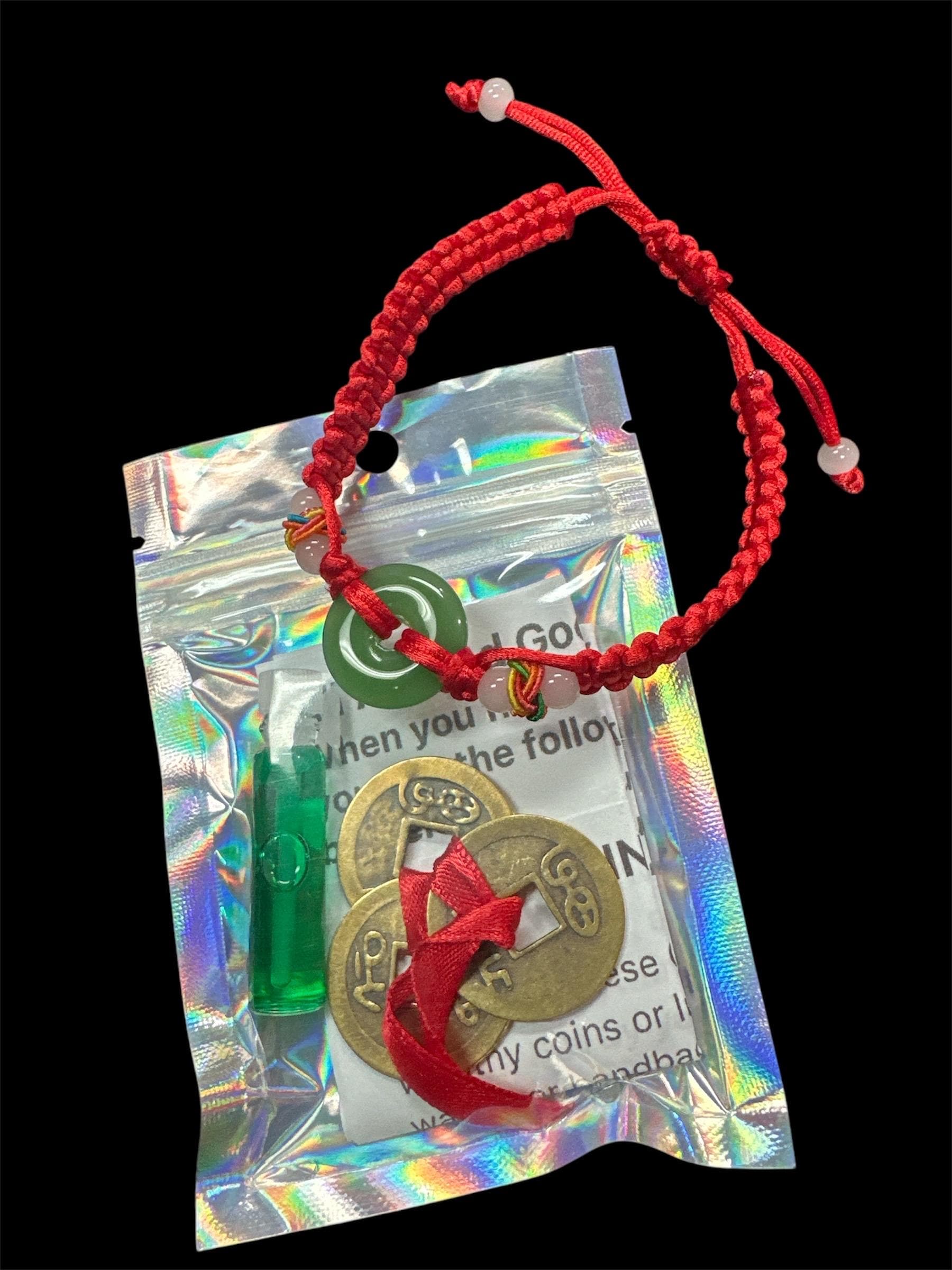 Unique Adjustable Good Luck Bracelet - Blessed Up with Prayers, Coins, and Blessing Oil by Mrs. Judie