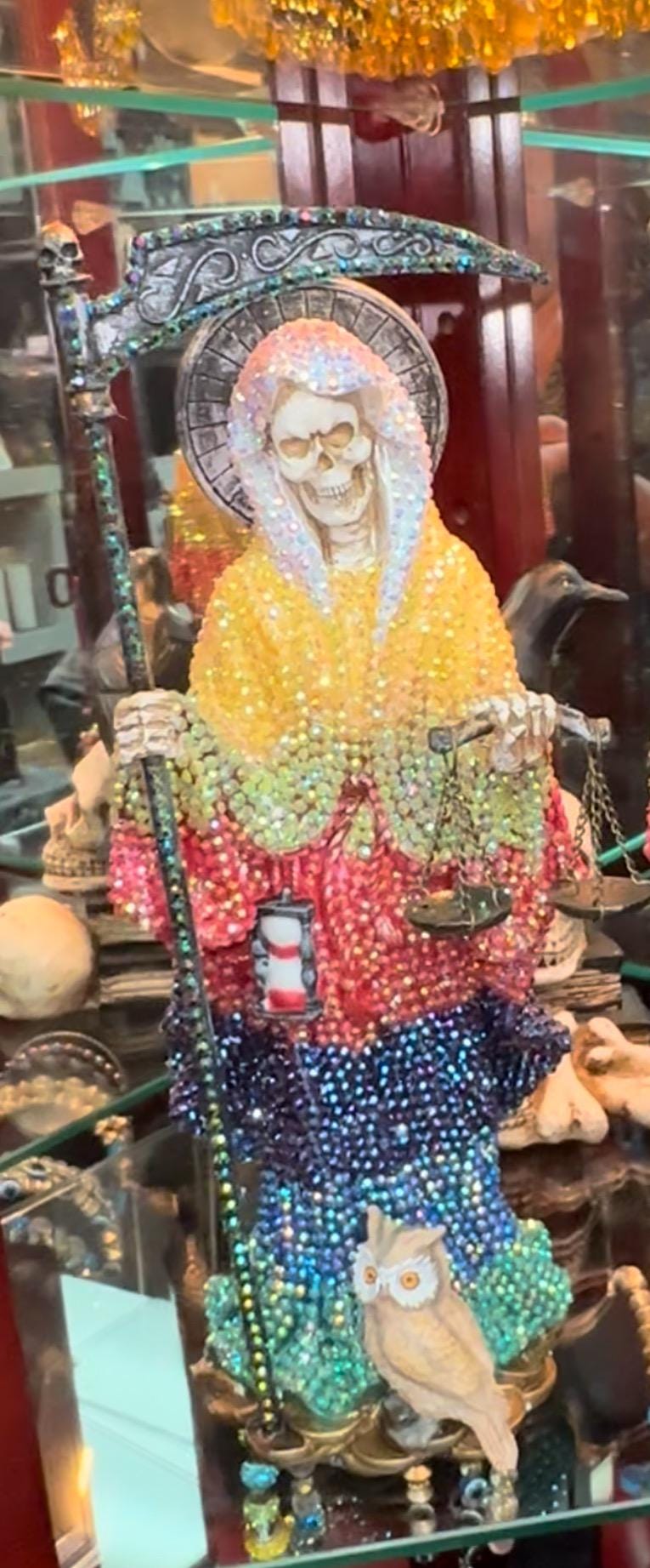 Blessed Santa Muerte Blinged Out Statue
