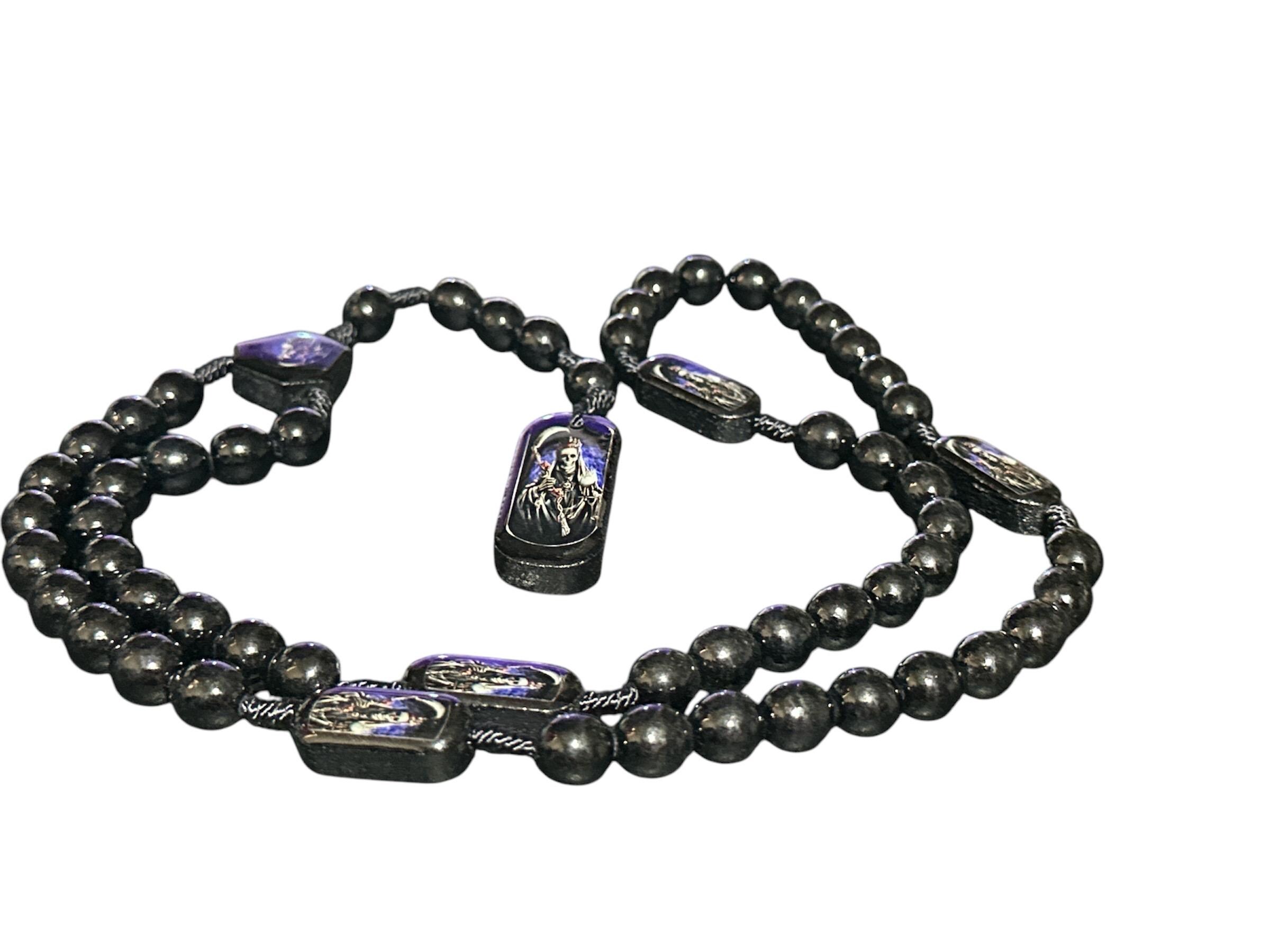 Santa Muerte Wooden Protection Beads - Image 3